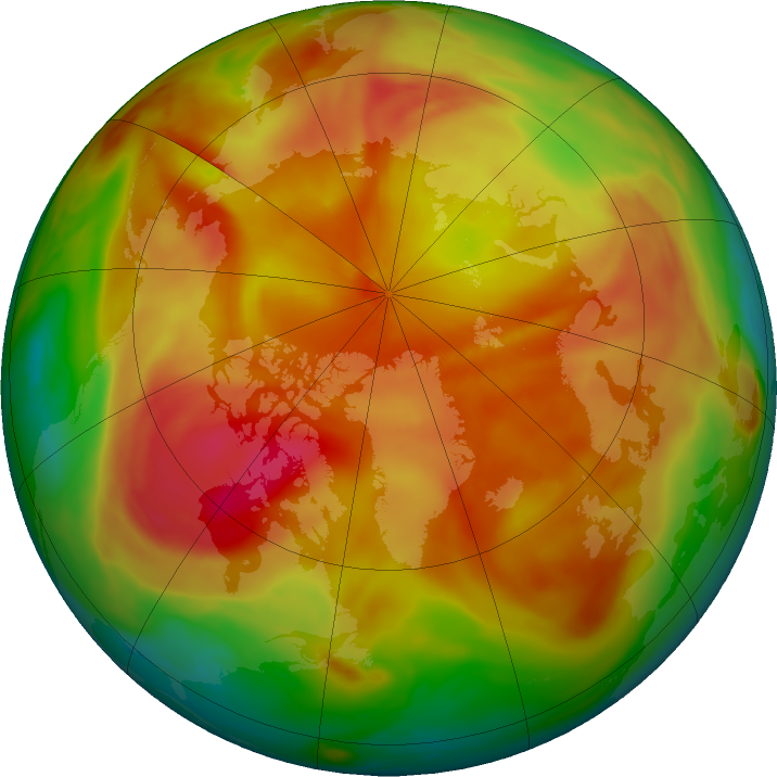 Arctic ozone map for 29 March 2018